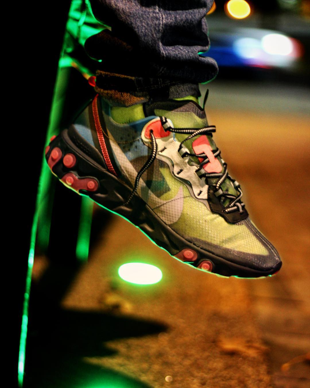 Nike React Element 87 Blue Chill Solar Red