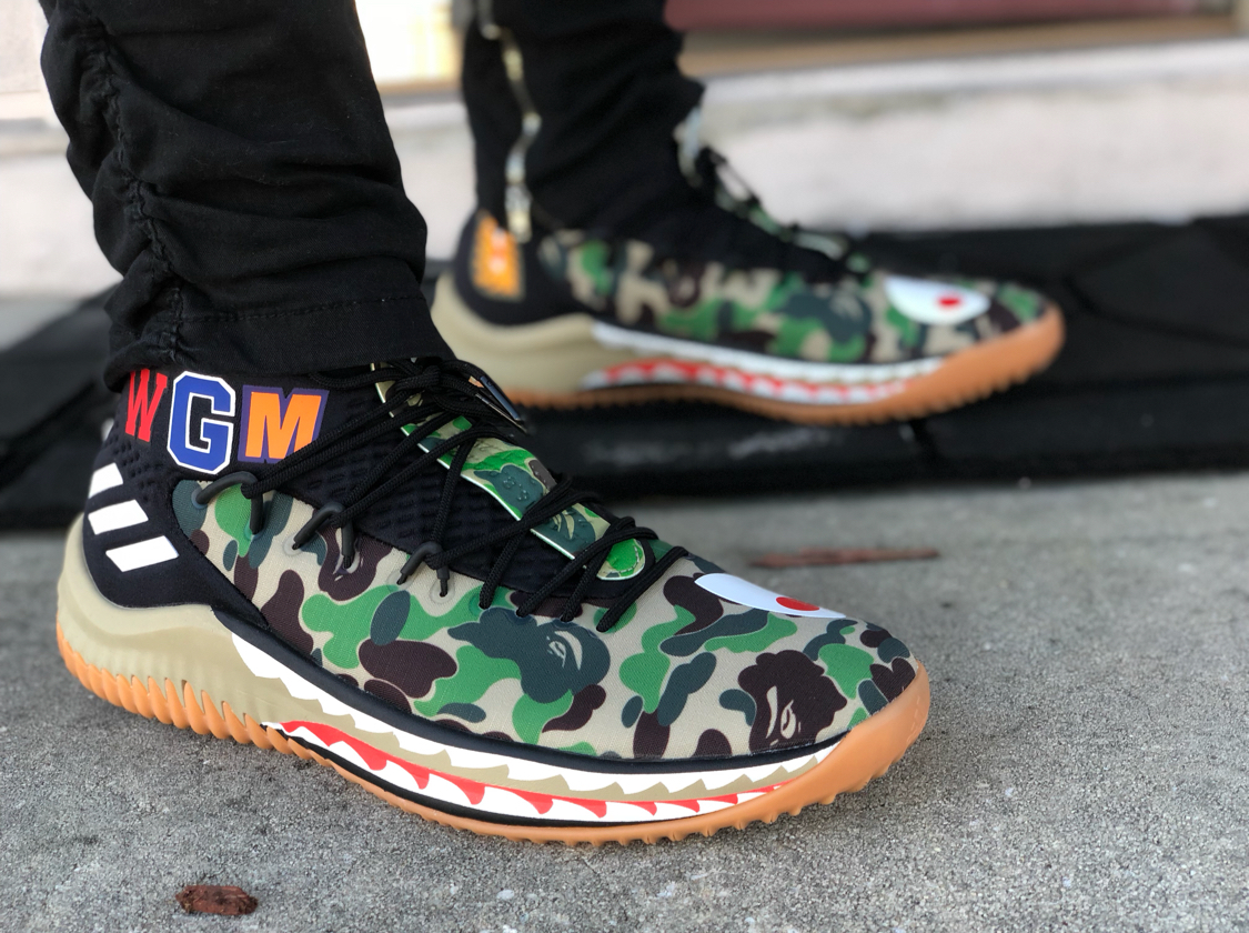 Bape x adidas Dame 4 Green Camo