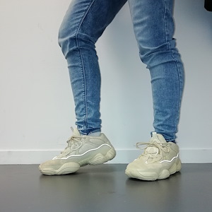 moon yellow yeezy 500 on feet